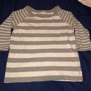 Gap grey and white striped shirt